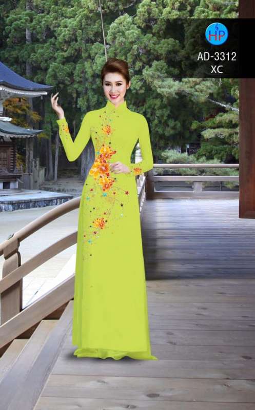 Vải áo dài hoa ngang eo
