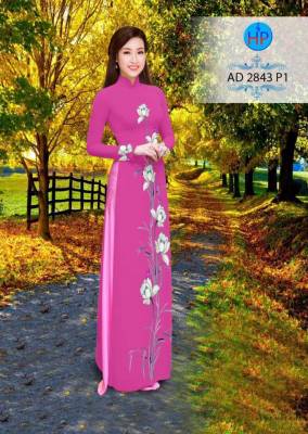 Vải áo dài cành hoa-DT 2605
