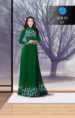 Vải áo dài hoa nhỏ trên dưới-DT 2608
