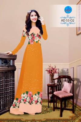 Vải áo dài hoa Hồng-DT 2616