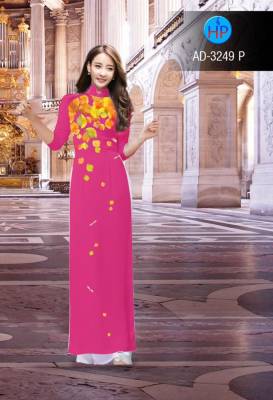 Vải áo dài hình lá rơi-DT 2634