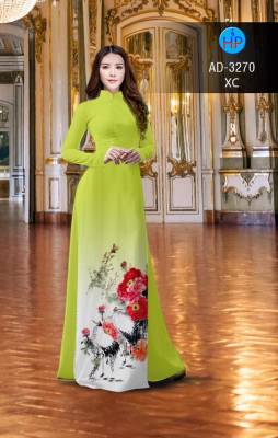 Vải áo dài hoa cảnh-DT 2635