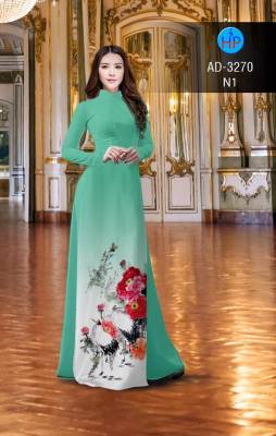 Vải áo dài hoa cảnh-DT 2635
