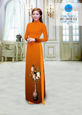 Vải áo dài họa tiết bình hoa-DT 2639