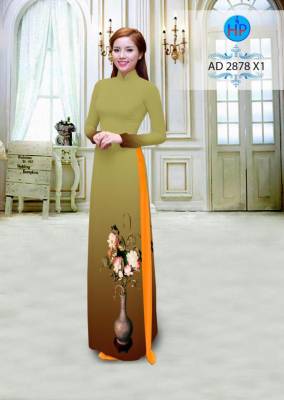 Vải áo dài họa tiết bình hoa-DT 2639