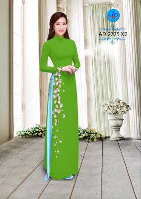 Vải áo dài hoa eo chạy dọc-DT 2641