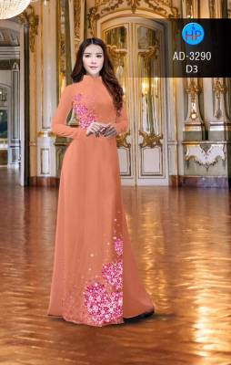 Vải áo dài hoa trên dưới-DT 2644