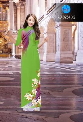 Vải áo dài hoa tà dưới-DT 2645