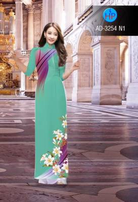 Vải áo dài hoa tà dưới-DT 2645
