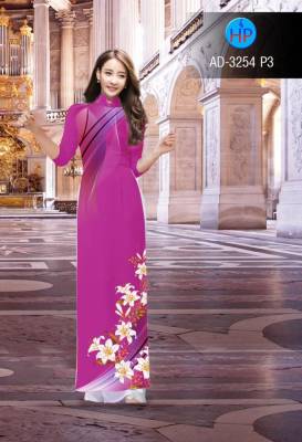 Vải áo dài hoa tà dưới-DT 2645