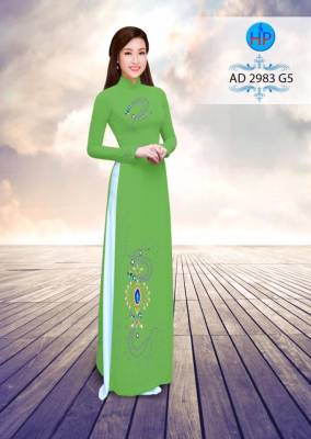 Vải áo dài họa tiết đá quí-DT 2672