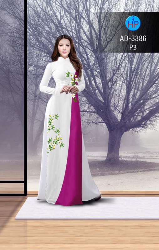Vải áo dài họa tiết dọc