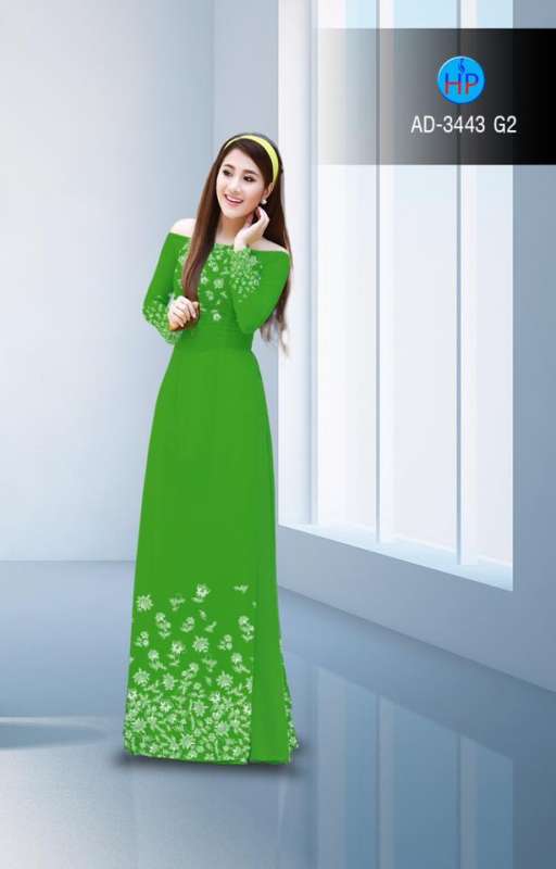 Vải áo dài hoa nhỏ trên dưới