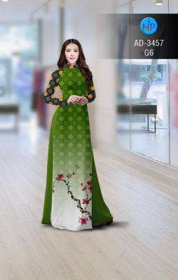 Vải áo dài cành Đào-DT 2706