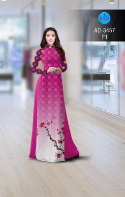 Vải áo dài cành Đào-DT 2706