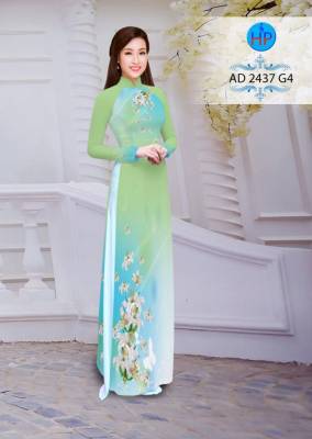 Vải áo dài hoa trên dưới-DT 2708