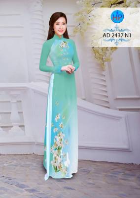 Vải áo dài hoa trên dưới-DT 2708