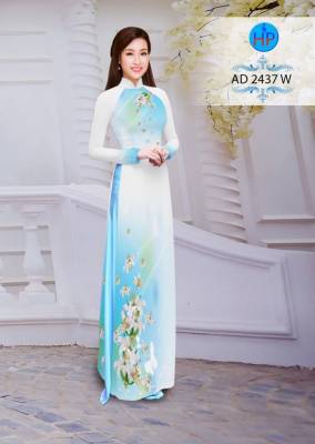 Vải áo dài hoa trên dưới-DT 2708
