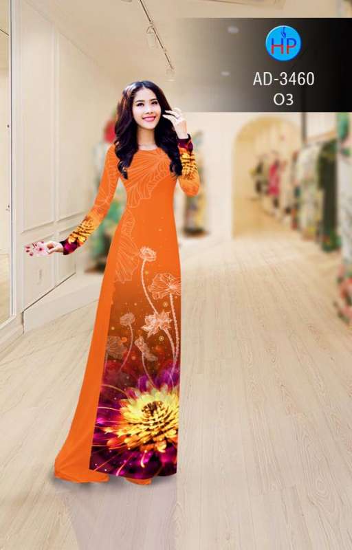 Vải áo dài hoa 3D