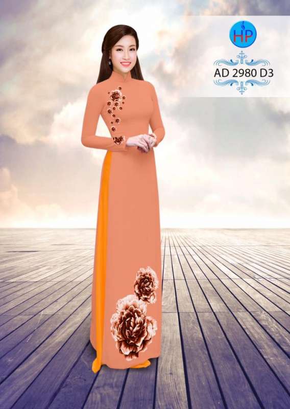 Vải áo dài hoa Hồng