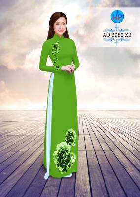 Vải áo dài hoa Hồng-DT 2713