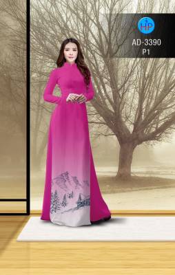 Vải áo dài cảnh núi tuyết-DT 2715