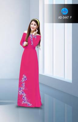 Vải áo dài hoa dây trên dưới-DT 2717