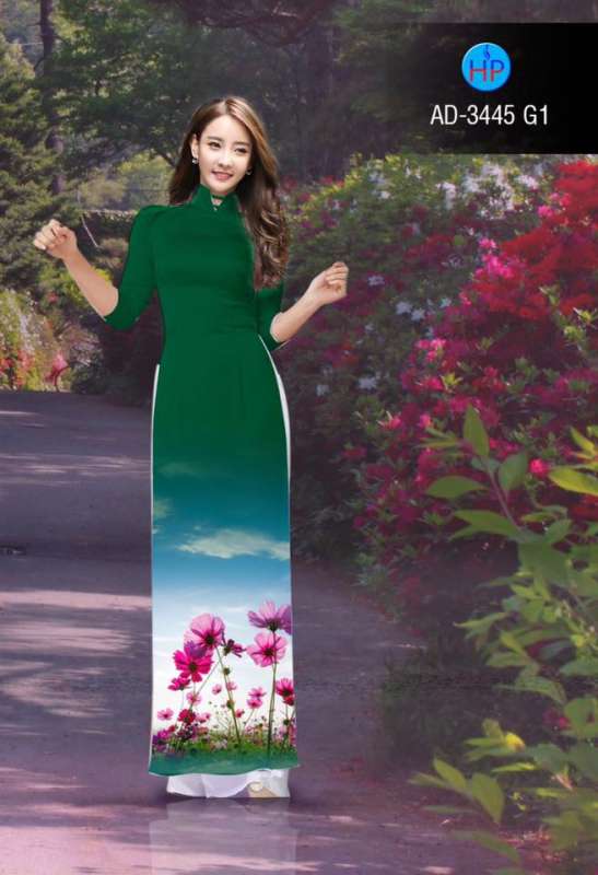 Vải áo dài cánh đồng hoa