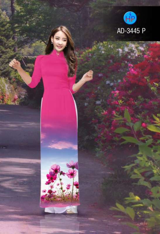 Vải áo dài cánh đồng hoa