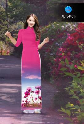 Vải áo dài cánh đồng hoa-DT 2718