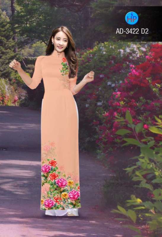 Vải áo dài hoa Hồng