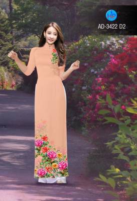 Vải áo dài hoa Hồng-DT 2720