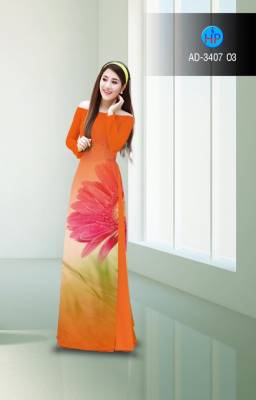Vải áo dài hoa cúc lớn-DT 2721