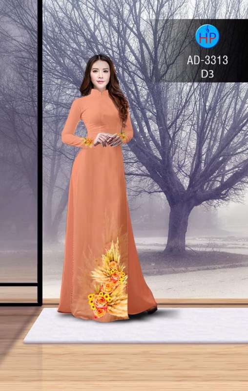 Vải áo dài hoa tà dưới