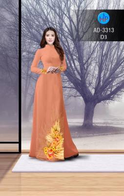 Vải áo dài hoa tà dưới-DT 2724