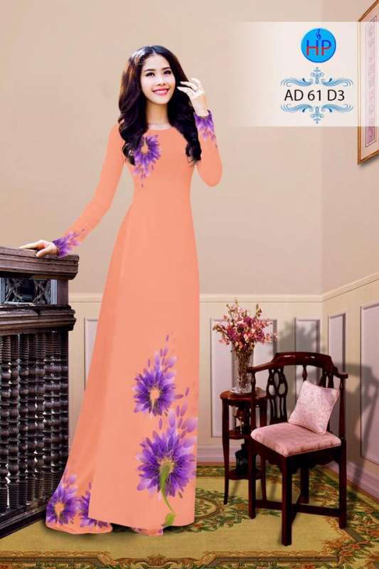 Vải áo dài hoa 3D