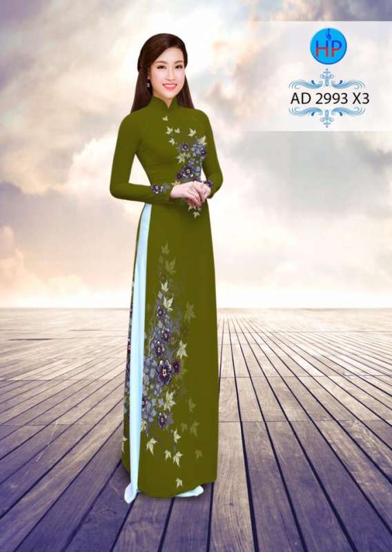 Vải áo dài hoa cổ điển