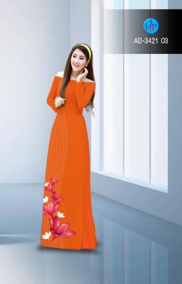 Vải áo dài hoa trên dưới-DT 2731