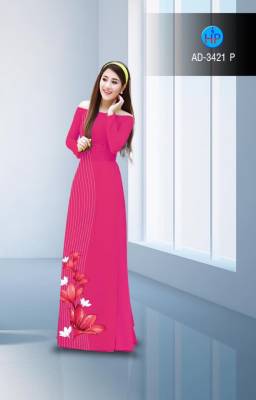 Vải áo dài hoa trên dưới-DT 2731