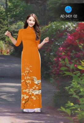 Vải áo dài chim Cò-DT 2735