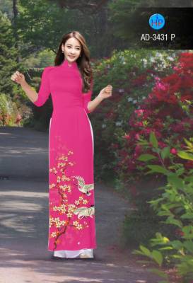 Vải áo dài chim Cò-DT 2735