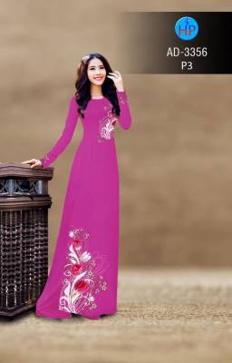 Vải áo dài bộ hoa trên dưới-DT 2738