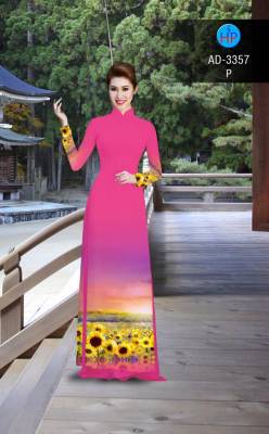 Vải áo dài đồi hoa Hướng Dương-DT 2739