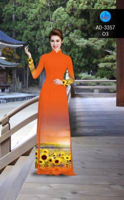 Vải áo dài đồi hoa Hướng Dương-DT 2739
