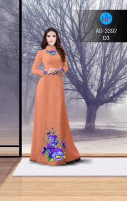 Vải áo dài hoa trên dưới-DT 2741