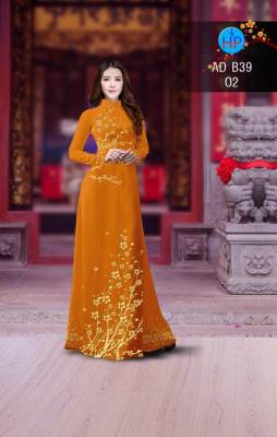 Vải áo dài hoa Mai vàng-DT 2754