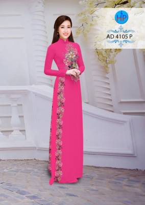 Vải áo dài hoa chạy dọc-DT 2755
