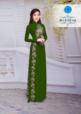 Vải áo dài hoa chạy dọc-DT 2755