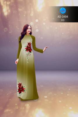 Vải áo dài hoa 3D-DT 2756