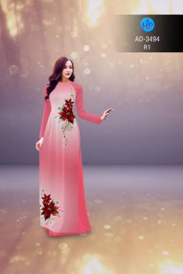 Vải áo dài hoa 3D-DT 2756